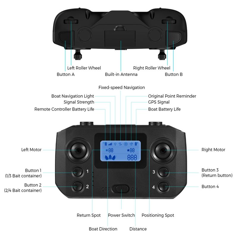 ABKQ-Fishing Bait Boat Remote  – Fishing Boat Gps Bewertung und Preis